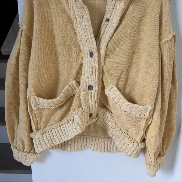 Free People We The Free Cute In This Cardi Cardigan Sweater in Sunlight Yellow - Picture 7 of 8